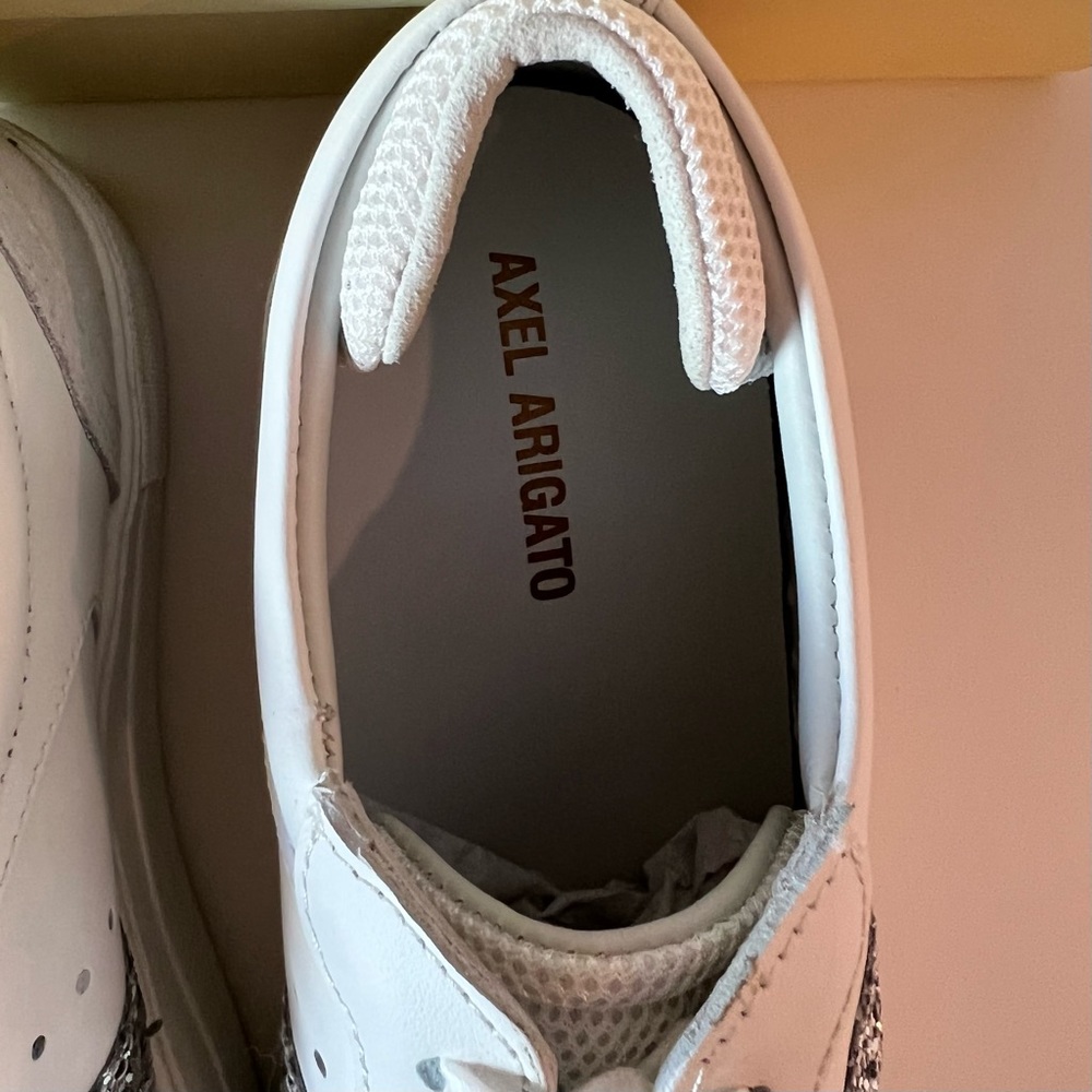 NWT Axel Arigato Detailed Platform Sneaker - White/Silver Glitter - EU 37 US 6.5 - Picture 12 of 16